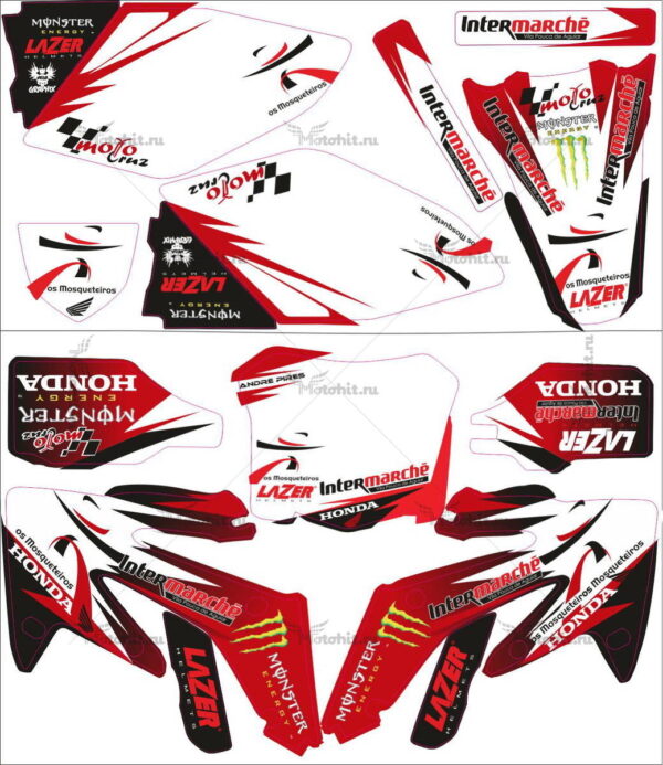 Decals for Honda CRF-250 2004-2009 CRF-450 2005-2008 MONSTER-RED