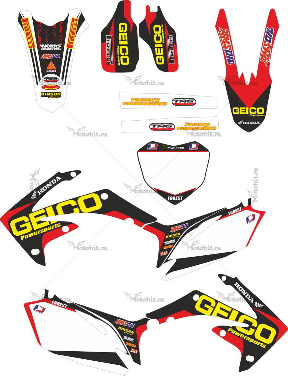 Decals for HONDA CRF-250 2010-2013 CRF-450 2009-2012