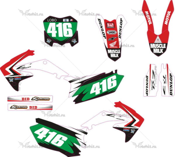 Decals for HONDA CRF-250 2010-2013 CRF-450 2009-2012 16