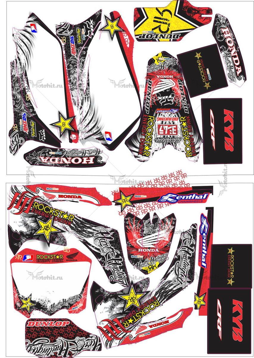 Decals for HONDA CRF-250 2010-2013 CRF-450 2009-2012 HARD&HUNTINGTON