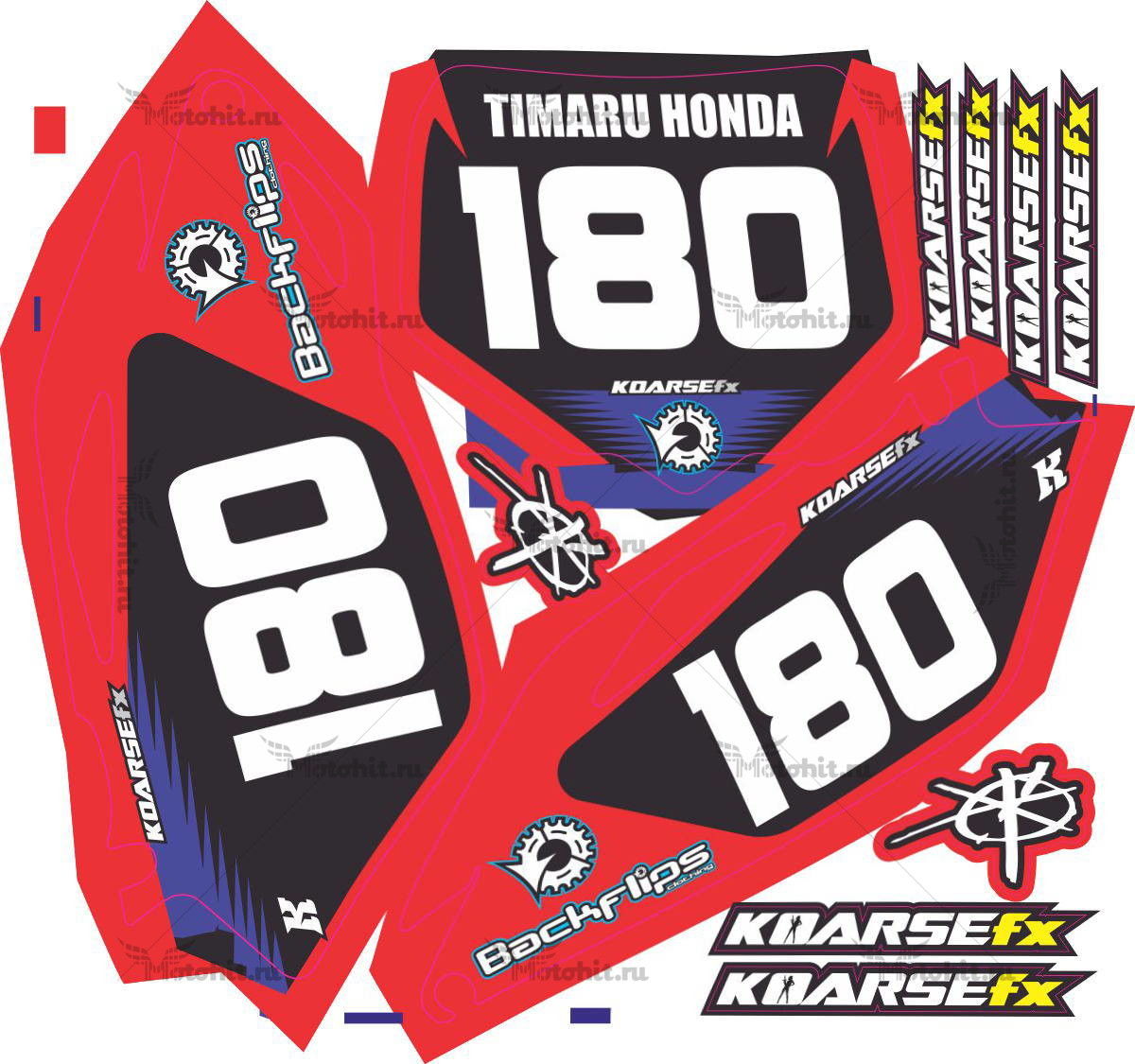 Decals for HONDA CRF-250 2010-2013 CRF-450 2009-2012 TIMARU