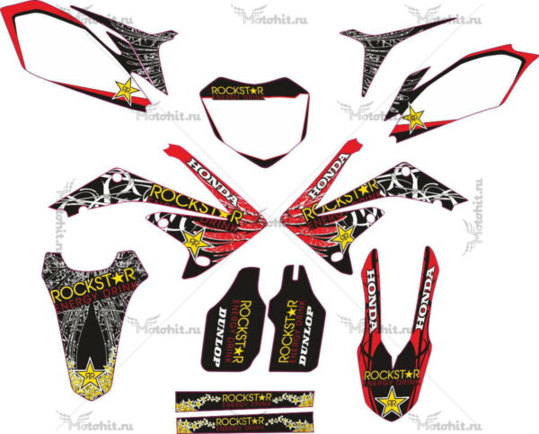 Decals for HONDA CRF-250 2010-2013, CRF-450 2009-2012 Rockstaк wings