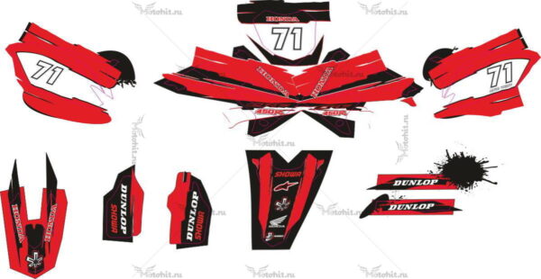 Decals for HONDA CRF-250 2010-2013, CRF-450 2009-2012 CLASSIC