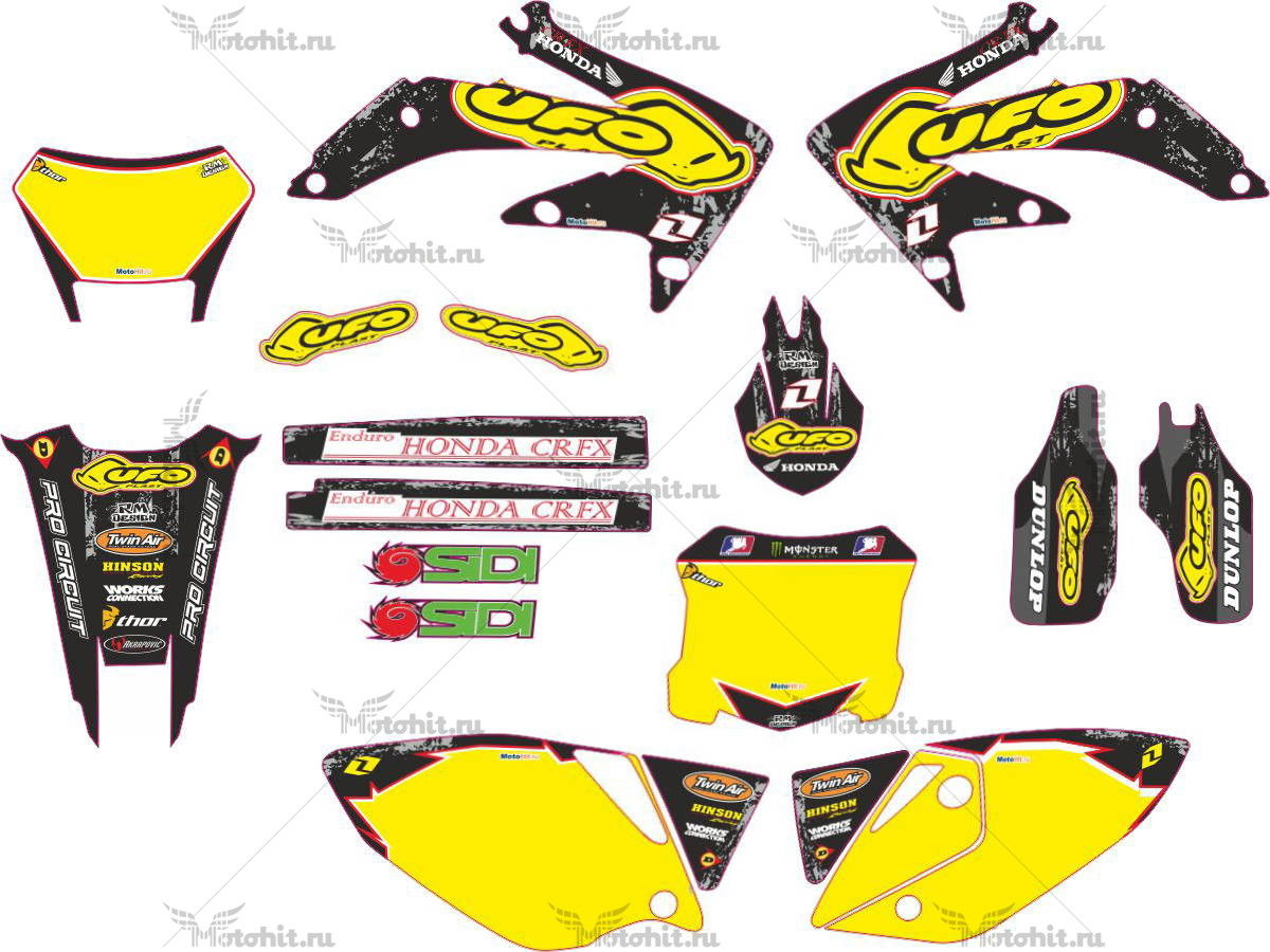 Decals for HONDA CRF-250X 2004-2009, CRF-450X 2005-2008 UFO