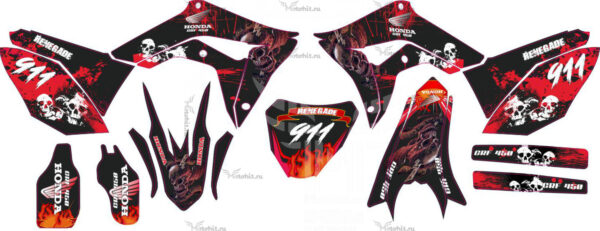 Decals for HONDA CRF 450 2017-2019-sculls