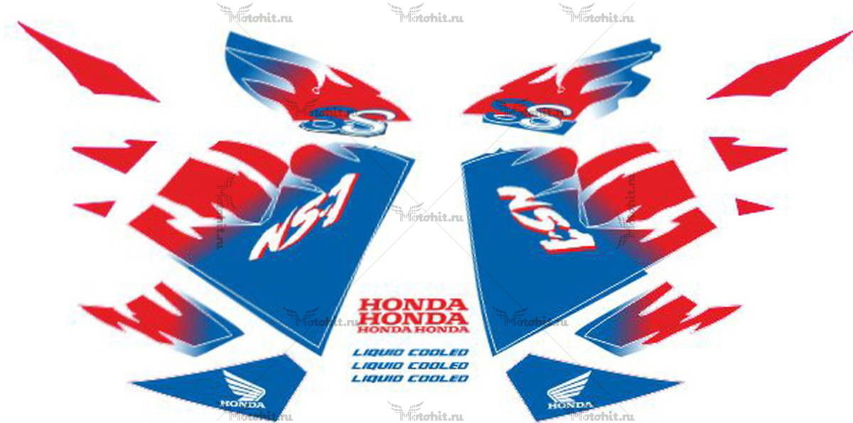 Decals for Honda NS-1 1996 BLUE-RED