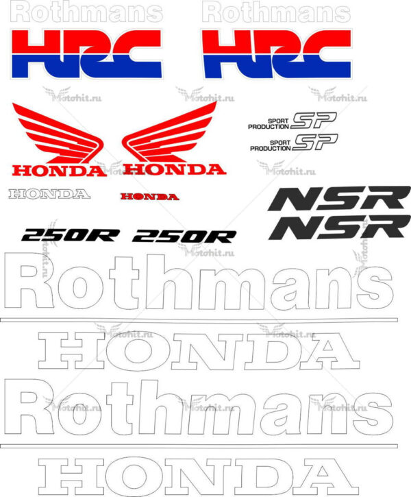 Decals for Honda NSR-250 ROTHMANS TXT
