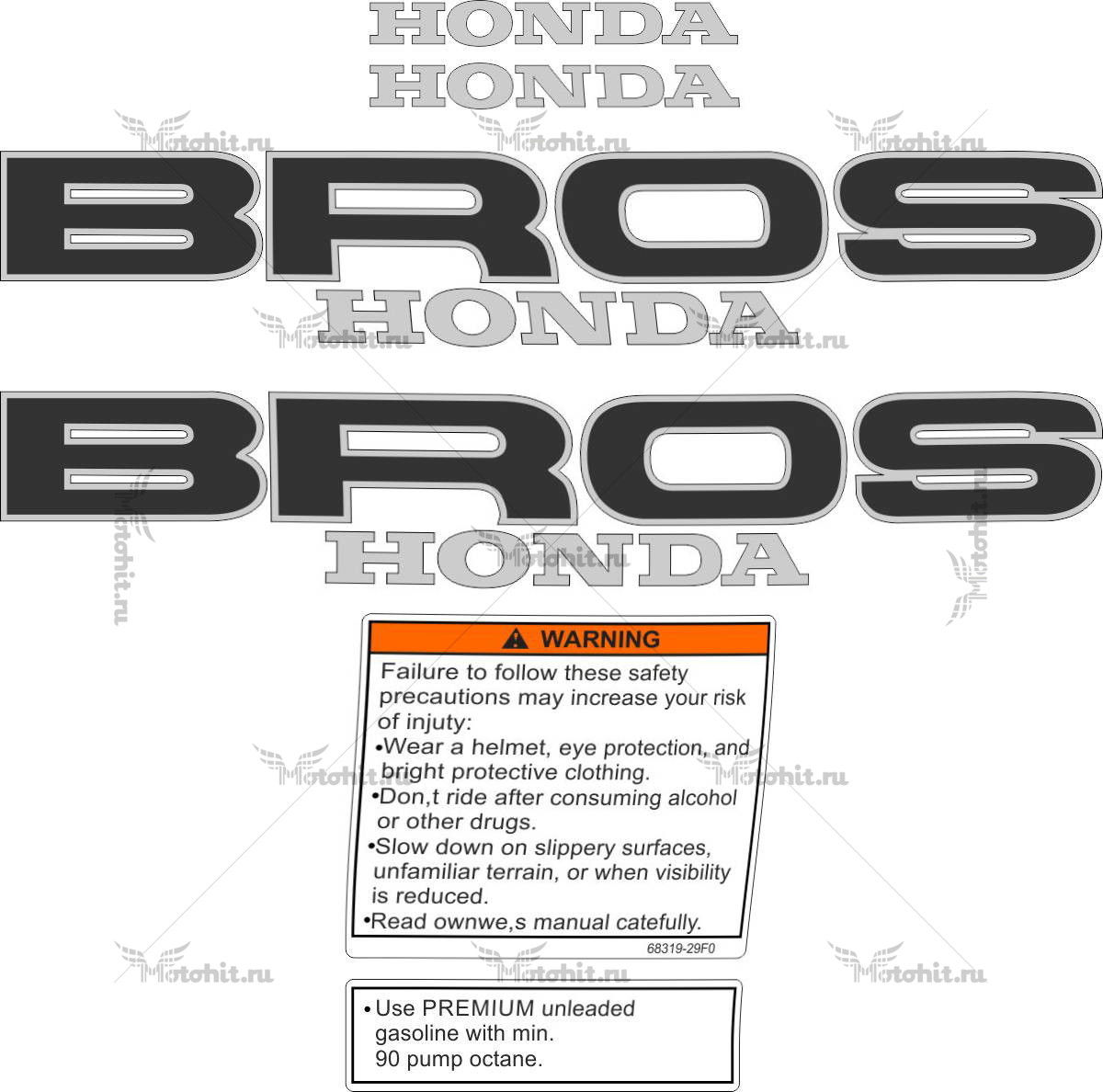 Decals for Honda NT-650 BROSS 1990-1993