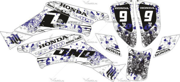 Decals for Honda TRX-400 BLUE-WHITE 1999-2007