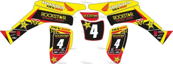 Decals for Honda TRX-400 ROCKSTAR-YELLOW 1999-2007