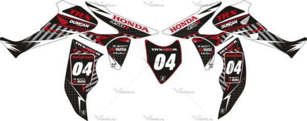 Decals for Honda TRX-450 DUNCAN-RED 2004-2019