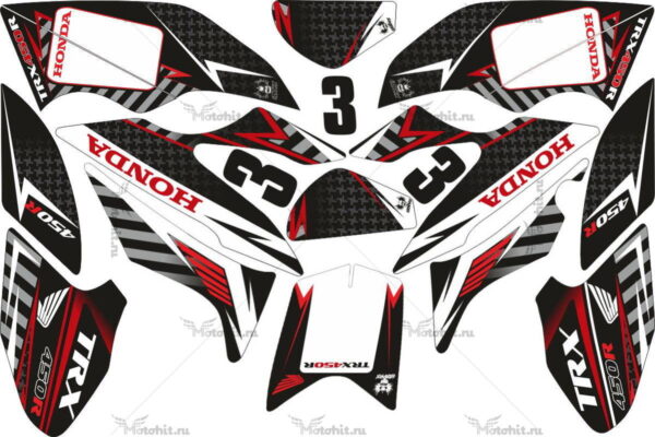 Decals for Honda TRX-450 KIT-RED 2004-2019