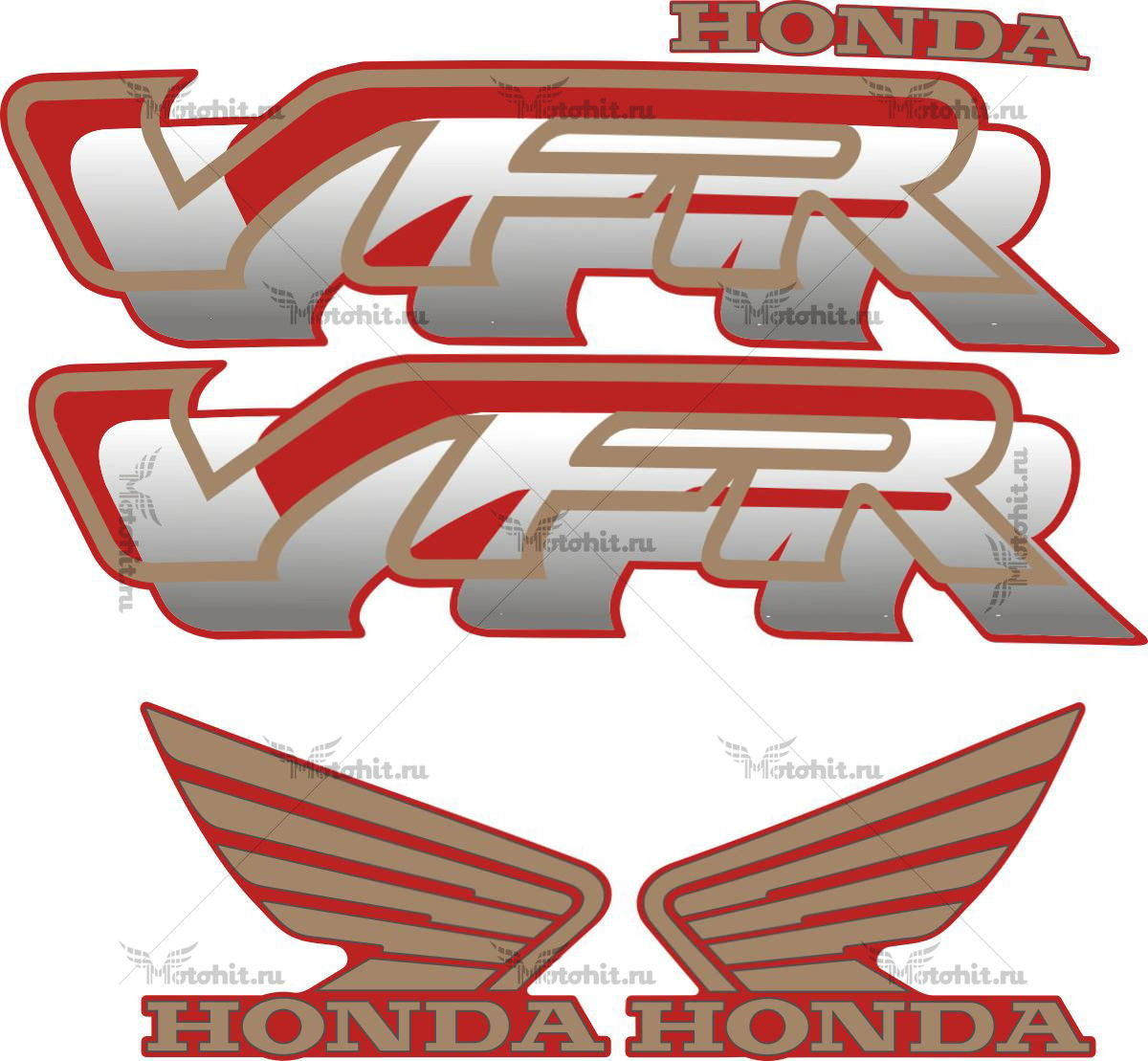 Decals for Honda VFR 1997 RED