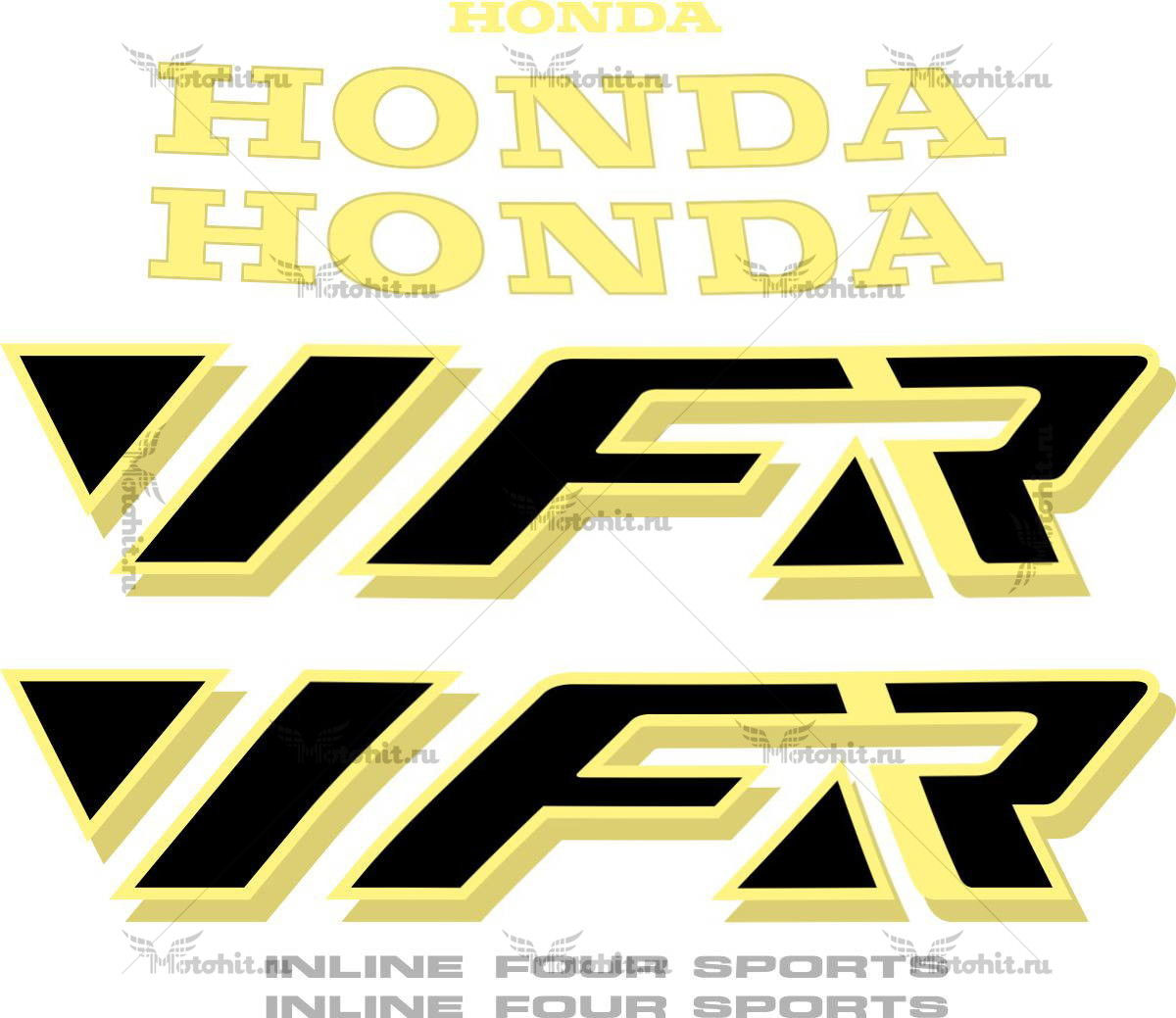 Decals for Honda VFR-750 1990 GOLD