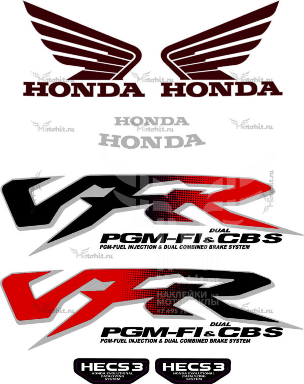 Decals for Honda VFR-800-FI 1998-2001 RED