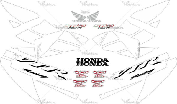 Decals for Honda VTR-1000 2002-2006 RC51-SP2-WHITE