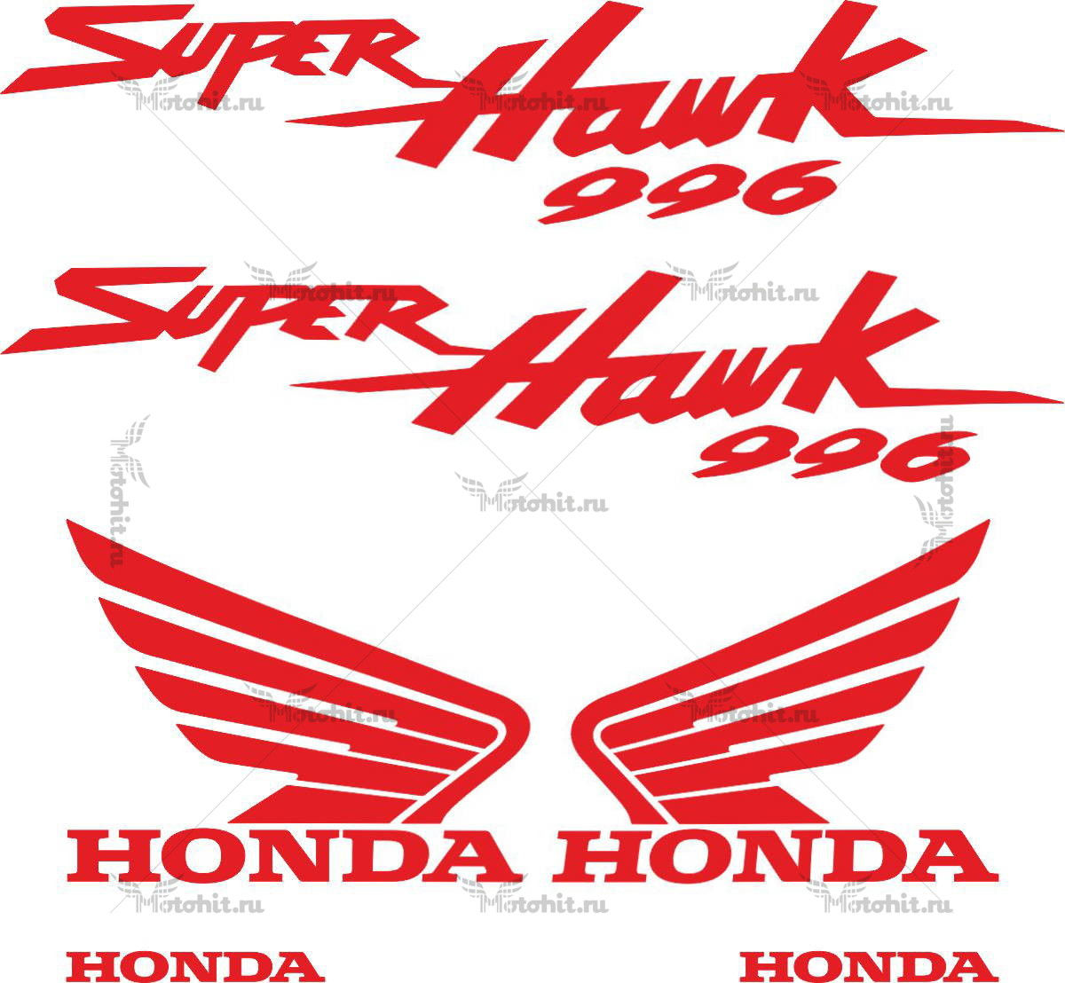 Decals for Honda VTR-1000-F-996 SUPERHAWK