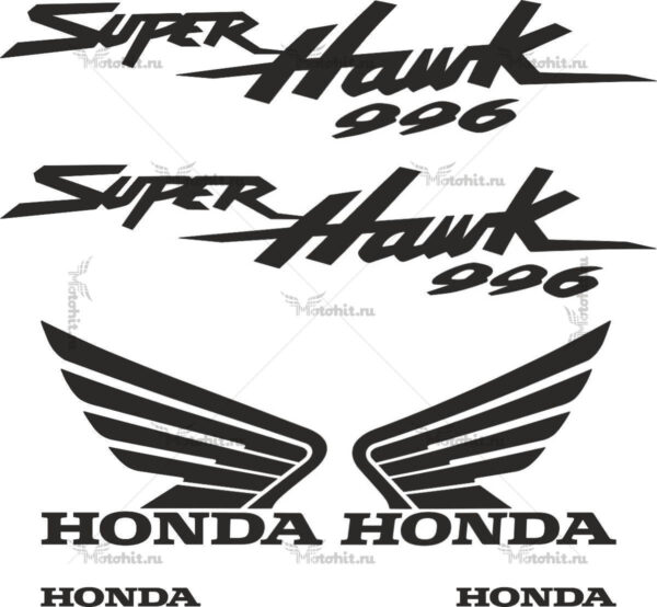 Decals for Honda VTR-1000-F-996 SUPERHAWK-BLACK