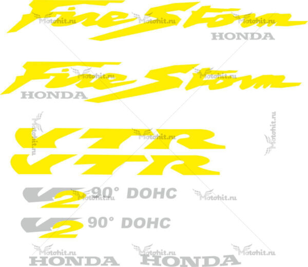Decals for Honda VTR-FIRESTORM-YELLOW