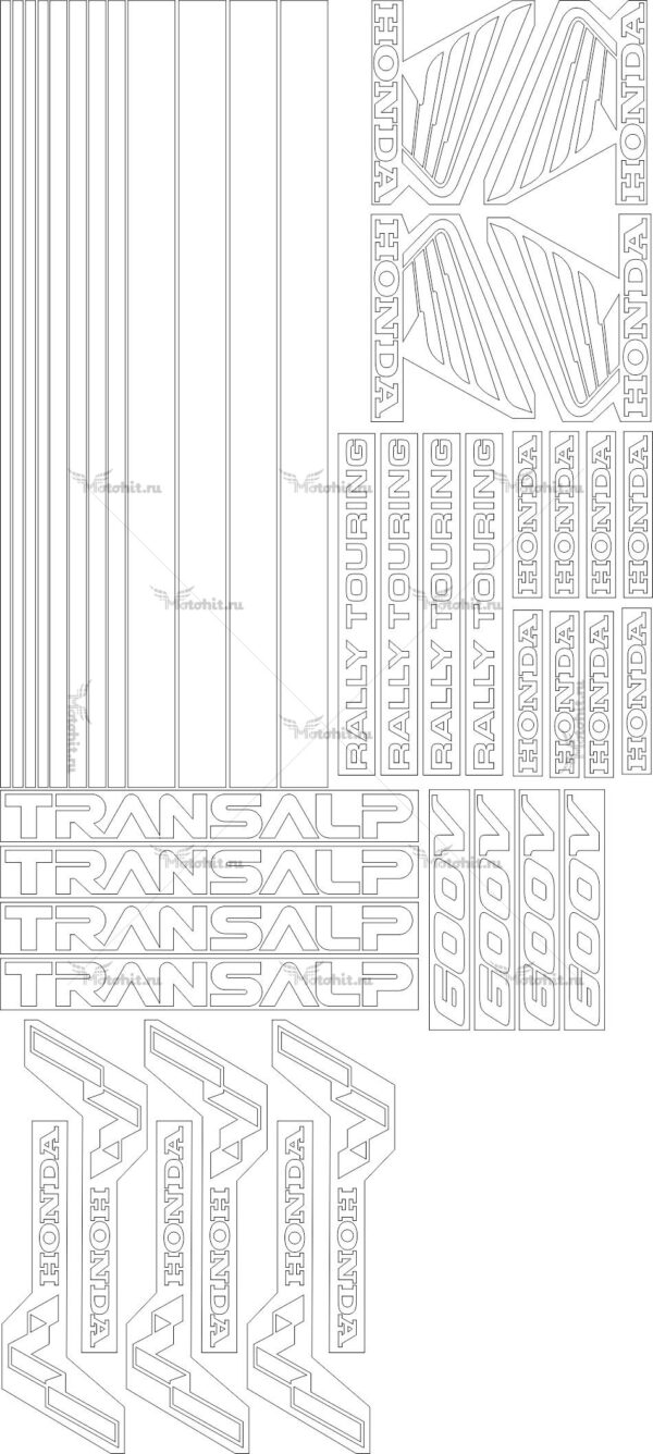 Decals for Honda XL-600-V 2000+ TRANSALP-TRAFARET