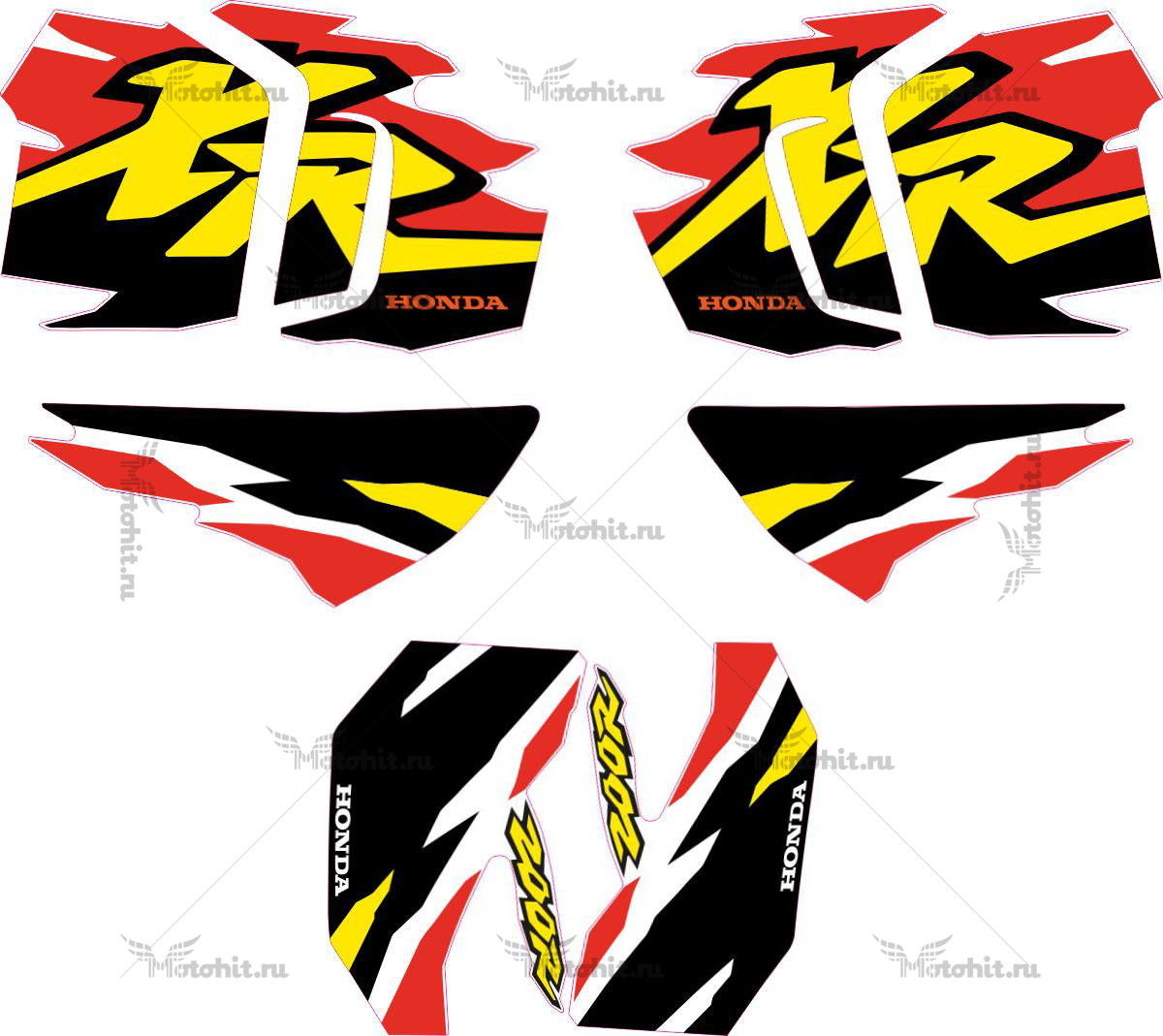 Decals for Honda XR-200-R 1996-1997 RED-WHITE