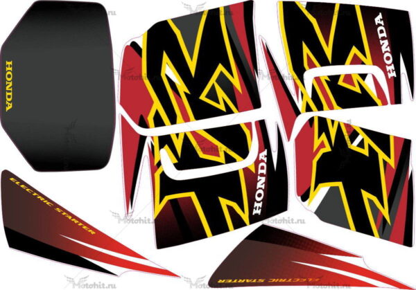 Decals for Honda XR-200-R 2000 RED-YELLOW