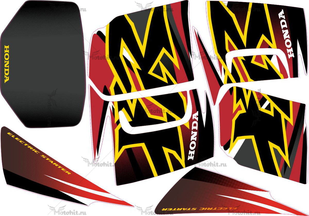 Decals for Honda XR-200-R 2000 RED-YELLOW