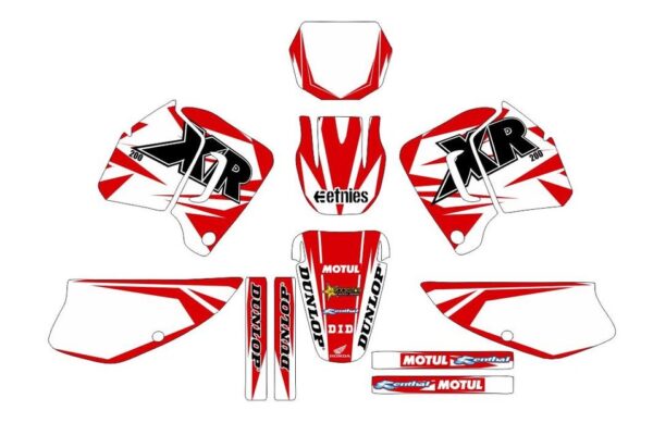 Decals for HONDA XR-200 RED-WHITE