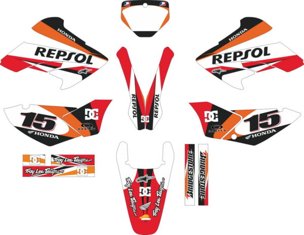 Decals for HONDA XR-250 TORNADO-34 2001-2009