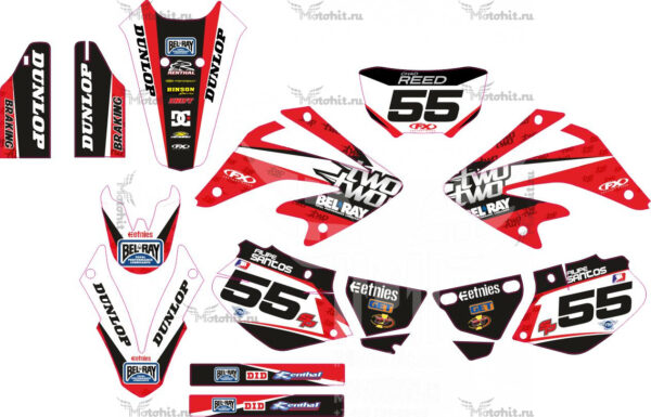 Decals for HONDA XR-250-400 1996-2005 RED TWO TWO