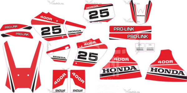 Decals for HONDA XR-400 2 RED-WHITE