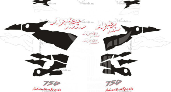 Decals for Honda XRV-750 1996-2002 AFRICA-TWIN BLACK WHITE