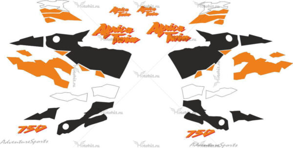 Decals for Honda XRV-750 1996-2002 AFRICA-TWIN-ORANGE