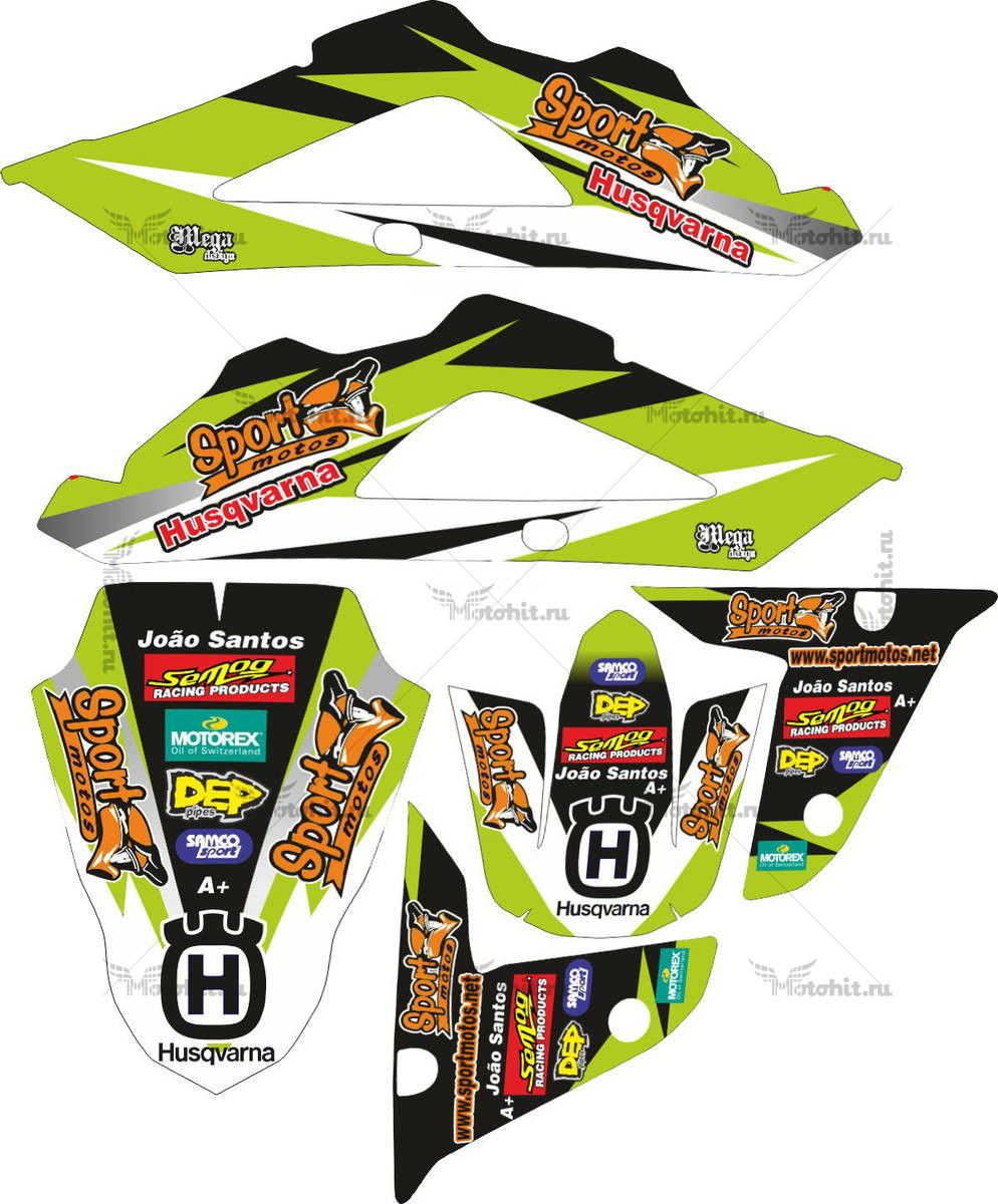 Decals for HUSQVARNA TXC-450 2008-2010 SPORT-MOTO-GREEN
