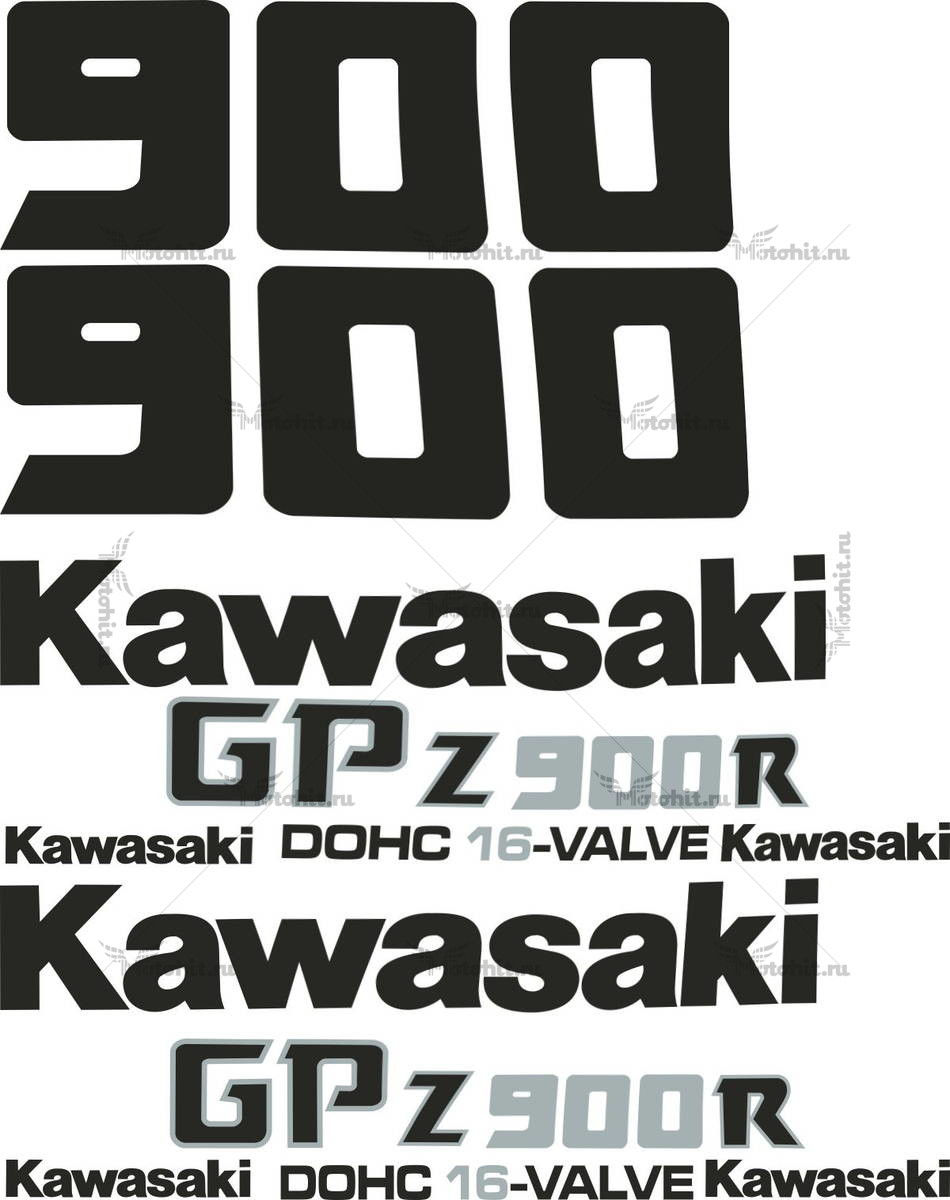Decals for Kawasaki GPZ-900 1990+