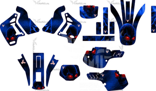 Decals for KDX 200 1989-1994 blue-scull