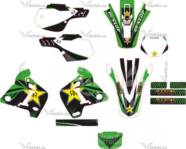 Decals for KDX-200 1989-1994 GREEN-BLACK