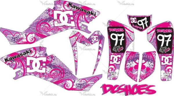 Decals for Kawasaki KFX-400 DC-SHOES-PINK 2004-2006