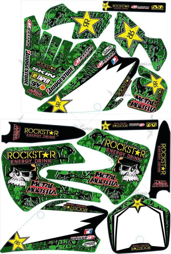 Decals for Kawasaki KX-85-100 1998-2013 METALMULISHA-GREENCARBON