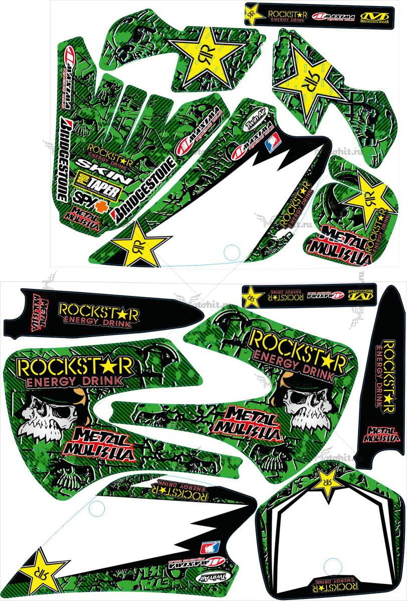 Decals for Kawasaki KX-85-100 1998-2013 METALMULISHA-GREENCARBON