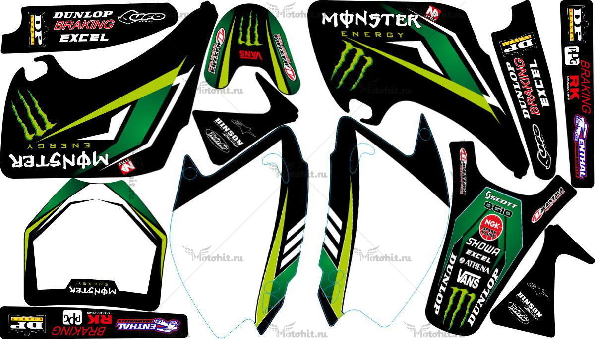 Decals for Kawasaki KX-125 KX-250 2003-2008 MONSTER11
