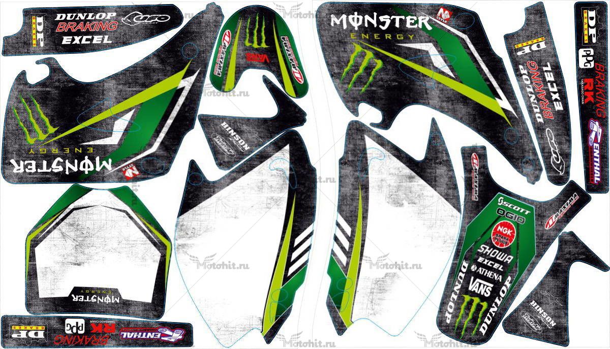 Decals for Kawasaki KX-125 KX-250 2003-2008 MONSTER11-STEEL