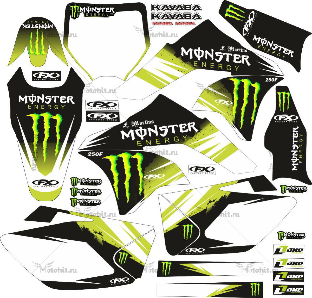Decals for Kawasaki KX-250-F 2009-2012
