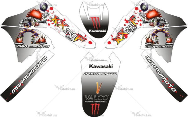 Decals for Kawasaki KX-250-F MARQUIMOTO 2006-2008