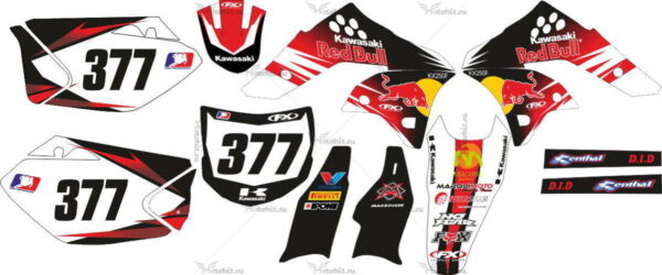 Decals for Kawasaki KX-250-F RED-BULL 2006-2008
