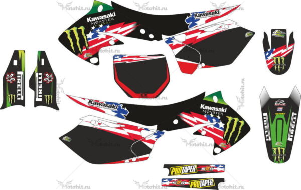Decals for Kawasaki KXF-250 2004-2005 NACOES