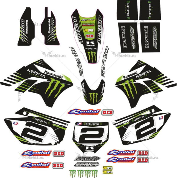 Decals for Kawasaki KXF-250 2006-2008 VILAPOTO