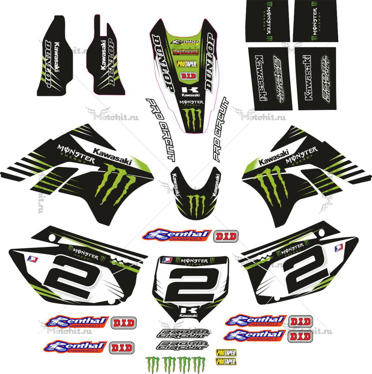 Decals for Kawasaki KXF-250 2006-2008 VILAPOTO