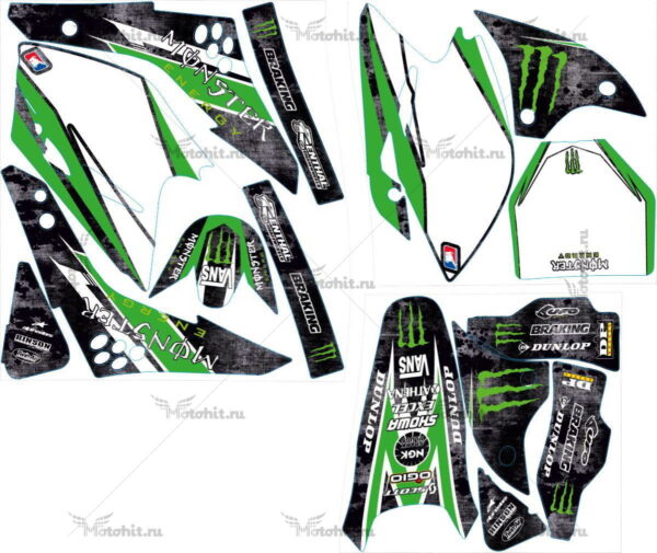 Decals for Kawasaki KXF-450 2006-2008 MONSTER7-STEEL
