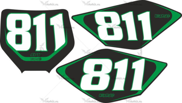 Decals for Kawasaki KXF-450 2006-2008 NUMBER-PLATES